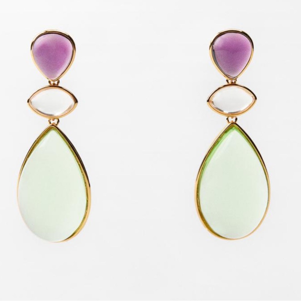 ZARA Teardrop Dangle Earrings NWOT